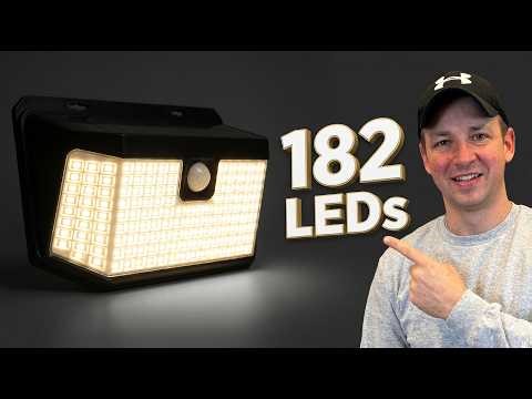 182 LED Solar Lights Review | Real Brightness Test