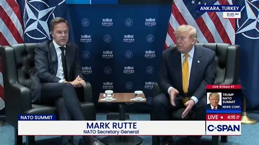 President Trump: "I’m not only blaming NATO. They got a free ride, and if Biden had any brain, which he didn’t, he would have said you got to pay more, and the same with Obama. Two bad presidents… It should have happened years ago."