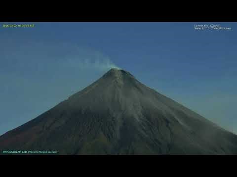 Mayon Volcano: 24-Hour Time-lapse [500x Speed] - March 02, 2026