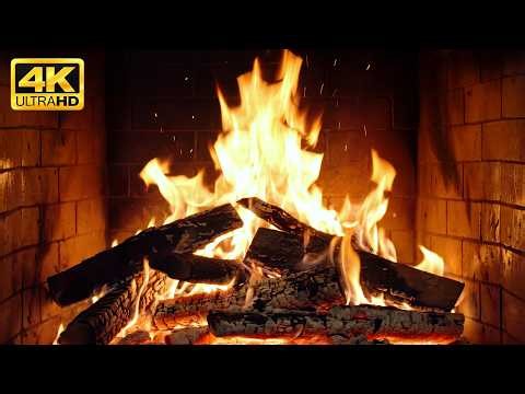 🔥 Relaxing Crackling Fireplace with Calm Firelight and Natural Crackles for Cozy Christmas Evenings