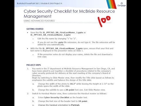 Illustrated PowerPoint 365 | Module 8: SAM Project A