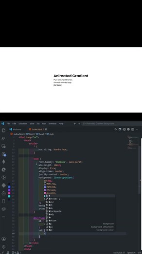⚡ Animated Gradient Background Tutorial | HTML CSS || By @Codinggyan441
