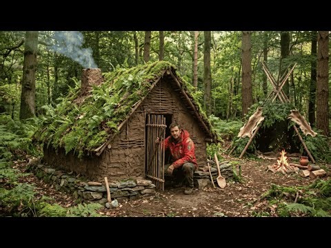 Survival Bushcraft Build in the Deep Woods 😱🏕️