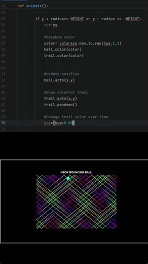 Neon Bounce BALL PYTHON CODE