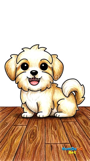 ✨ From simple lines to a furry friend: creating an adorable puppy!