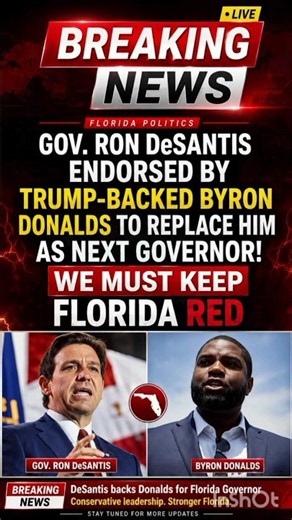 BREAKING: DeSantis Endorses Byron Donalds for Florida Governor