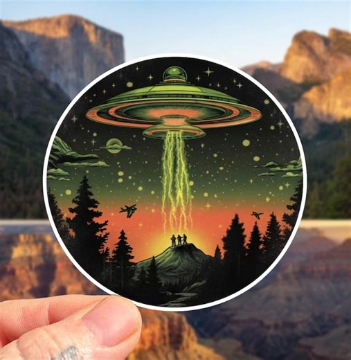 Alien Abduction Sticker - Etsy