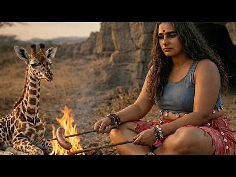 Wild Jungle Survival Girl Cooking by Fire | Giraffe Watching | Animals Power TV