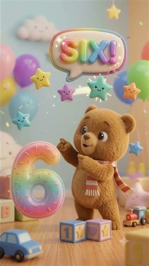 🔢 Number 6️⃣ for Kids 🐻 | Count to Six! #Shorts #shortsfeed