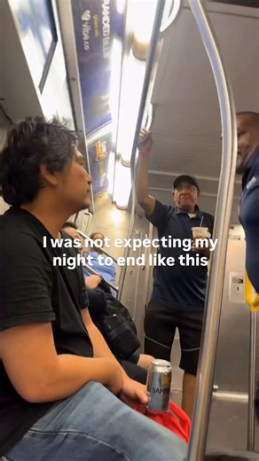 A man on a train warned another passenger to stop touching him before he lost it and slapped him multiple times