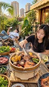 💕🌸🎀💗 A Quiet Day at Home: Grilling on a Green Rooftop Terrace — #rvlife #camping #outdoors