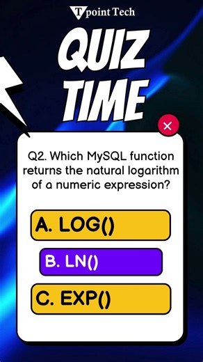 MySQL MCQs | MySQL Practice Questions & Answer | Tpoint Tech