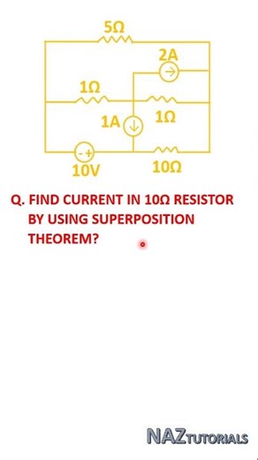 SUPERPOSITION THEOREM THREE SOURCE CIRCUIT SOLUTION EXAMPLE 4 #dccircuits #electrical