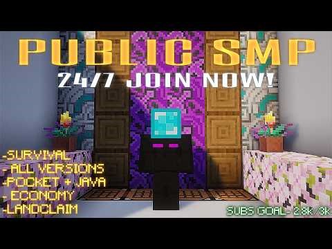 MINECRAFT PUBLIC SURVIVAL SMP LIVE || JAVA + PE + BEDROCK || JOIN NOW