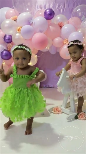Twin Girls 1st Birthday Cake Smash! (So Messy & Cute!) #shorts