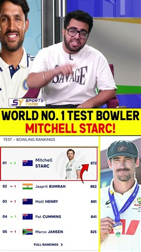 WORLD NO. 1 TEST BOWLER MITCHELL STARC! #mitchellstarc #testcricket #icc #jaspritbumrah #cricket