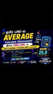 Average of Numbers using Java Stream API in Tamil & English🔥 | Lambda Expression Tutorial