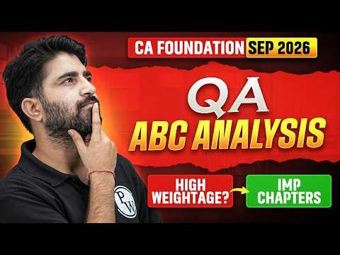 CA Foundation QA ABC Analysis | What to Study & What to Skip? CA Foundation Sep 26 | Anurag Chauhan