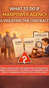 What to do if the Manpower Agency is violating the Contract? explained by Deepak Kapoor