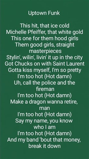 UptownFunk #MarkRonson #BrunoMars #Lyrics #Music #FunkMusic #DanceMusic #PopHits #MoodMelody11