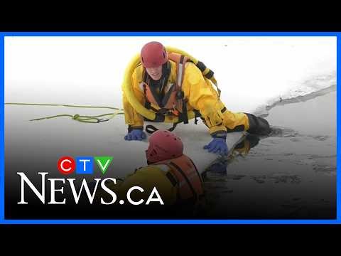 Sault firefighters host ice rescue training amid warm weather