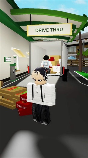 He secretly sneaked in the food van 🤫😋 #roblox #shorts