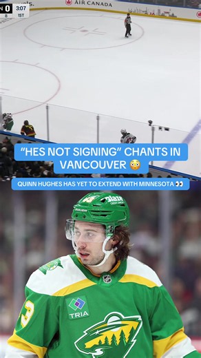 Vancouver letting Quinn Hughes hear it in his first game back since the trade 🫣 #NHL #Hockey #Wild #Canucks
