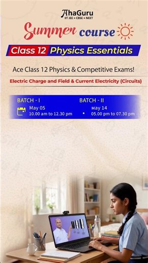 Class 12 Physics Essential Topics | Electric Charges & Fields | Current Electricity | AhaGuru