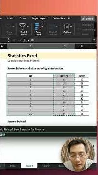 Evaluate Training Effectiveness Using Paired t-Test in Excel #dataanalysis #excel #exceltips