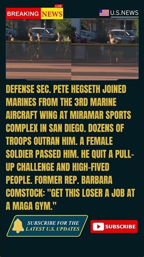 Hegseth Trailed Behind Troops in San Diego Run, Quit Pull Ups, Got Passed by a Female Soldier