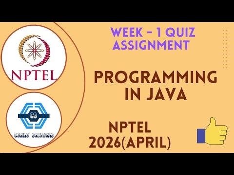 Programming In Java | Week 1 Answers 2026 (April) | NPTEL | SWAYAM 2026