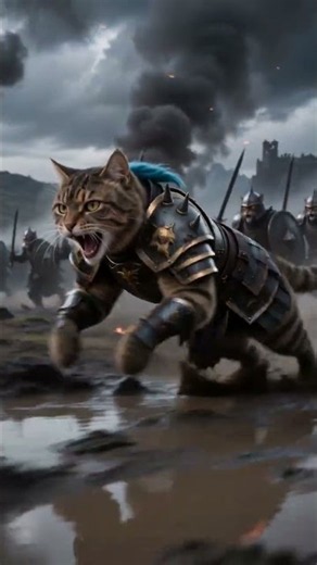 Epic war cat battle anthem! AI-generated heavy metal music video featuring armored warrior cat batta