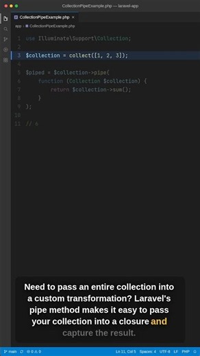 Laravel Collections: pipe()