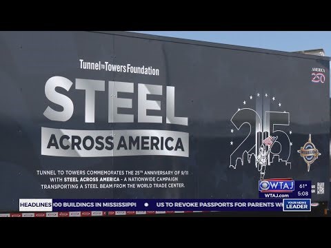 Original World Trade Center steel beam stops at Flight 93 memorial
