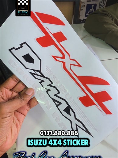 ISUZU 4X4 Sticker @Fleek Customs ✅️Available in Various design ✅️Customised to client preference ☎️To order check bio ☝️ 📍MSP Plaza, 1st floor, Kirinyaga rd 📍Stratum Place, Lumumba drive, Roysambu . #fleekcaraccessories #isuzu #isuzudmax #dmaxstickers #carstickers