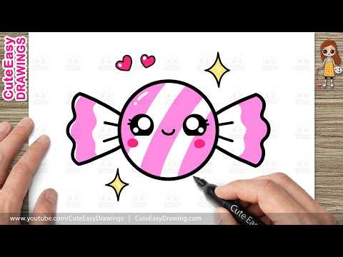 How to Draw a Cute Candy Easy Step by Step | Kawaii Candy Drawing for Kids and Toddlers!