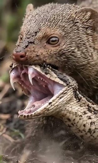 Mongoose Bit the Python’s Head 😳🐍