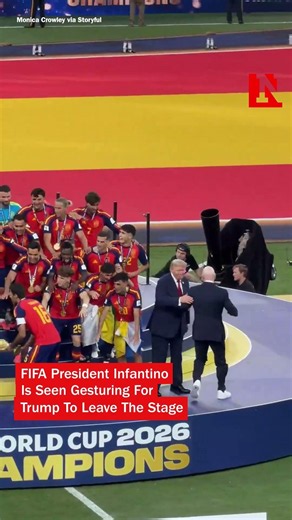 Trump Ushered Away By Infantino As Spain Lifts World Cup Trophy