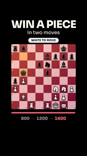 The last one is beautiful 🤯 3 winning move puzzles from 800 to 1600 Elo