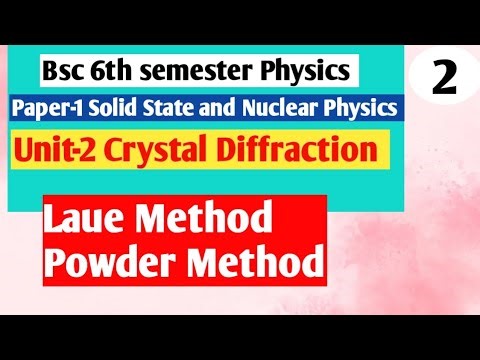 L2 | Laue method | Powder method | Crystal Diffraction | Bsc 6th Semester Physics | Solid State #bsc