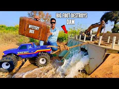 RC Big Foot Breaks Dam Rescue Trapped RC Cars Under Mud – Chatpat toy tv