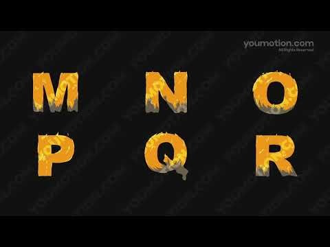 Fire Alphabet Animated Molten Letters Burning Typography Pack