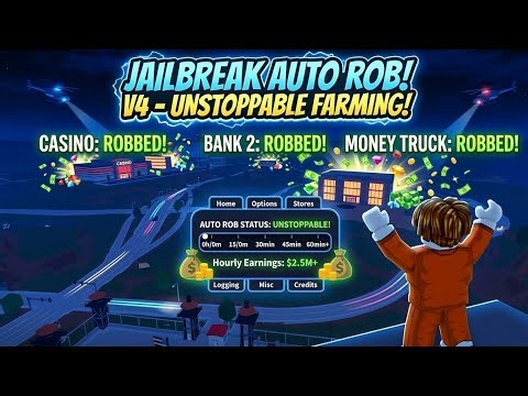 *NEW* JailBreak Script (PASTEBIN 2026) (AUTO ARREST , AUTO ROB , INFINITE MONEY , AUTOFARM )