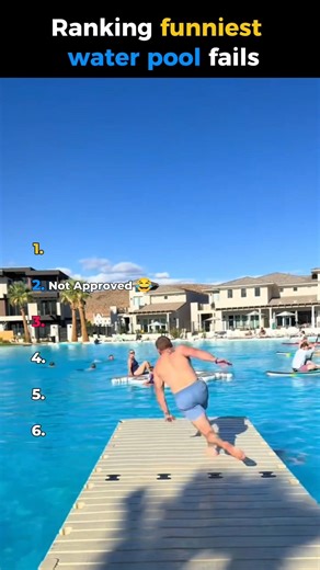 Ranking the funniest water pool fails 😭🤣🤯 #shorts