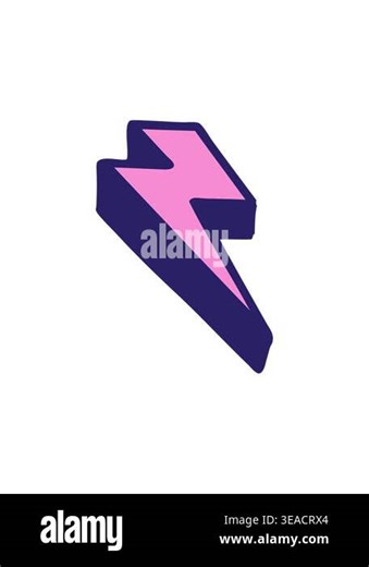pressure popping animation of iconic tattoo style image of lighting bolt doodle Stock Video Footage - Alamy