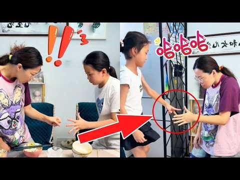 妈妈被两个女儿无情拿捏！大的比不过就算了，小的也轻松胜出！【大然和淼淼】