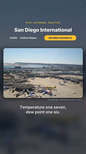 ATIS Listening Practice ✈️ San Diego International (KSAN) #shorts