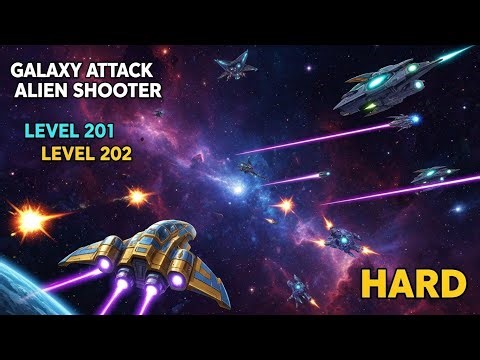 Level 201 And 202 Road To BOSS SNOWMAN Hard #galaxyattackalienshooter #alienshooter