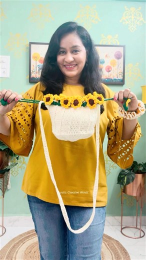 🧶🌻Easy Crochet Sunflower Bag Tutorial | Beautiful Handmade Flower Bag DIY | Beginner Friendly 🧶🌻
