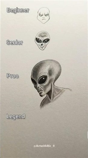 DRAW a Alien like a PRO! 👽😀 #art #drawing #youtubeshorts #shorts #trending #viral #alien